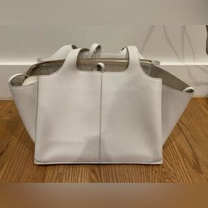 Celine small trifold white with gold hardware